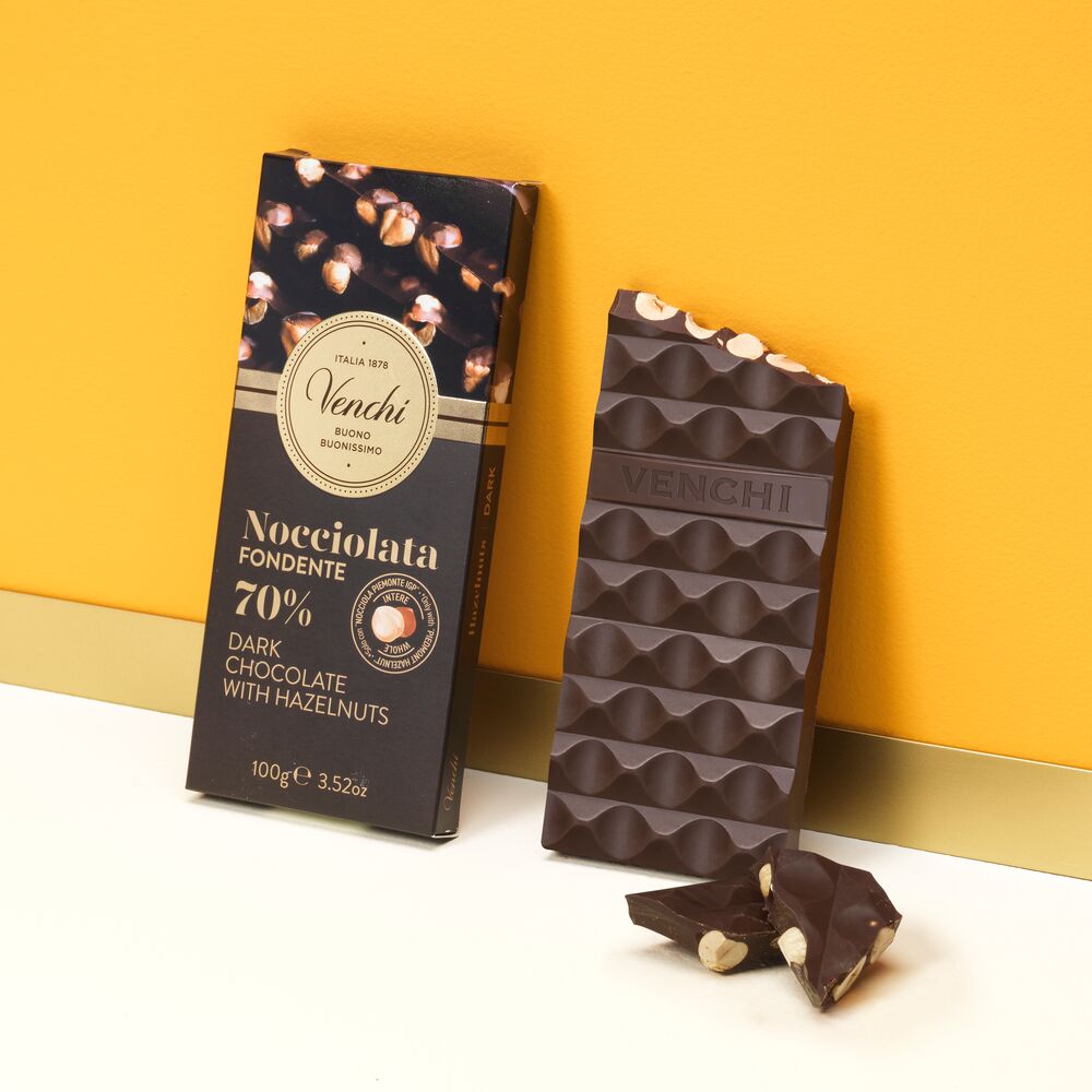 70% Dark Chocolate Hazelnut Bar 100 g