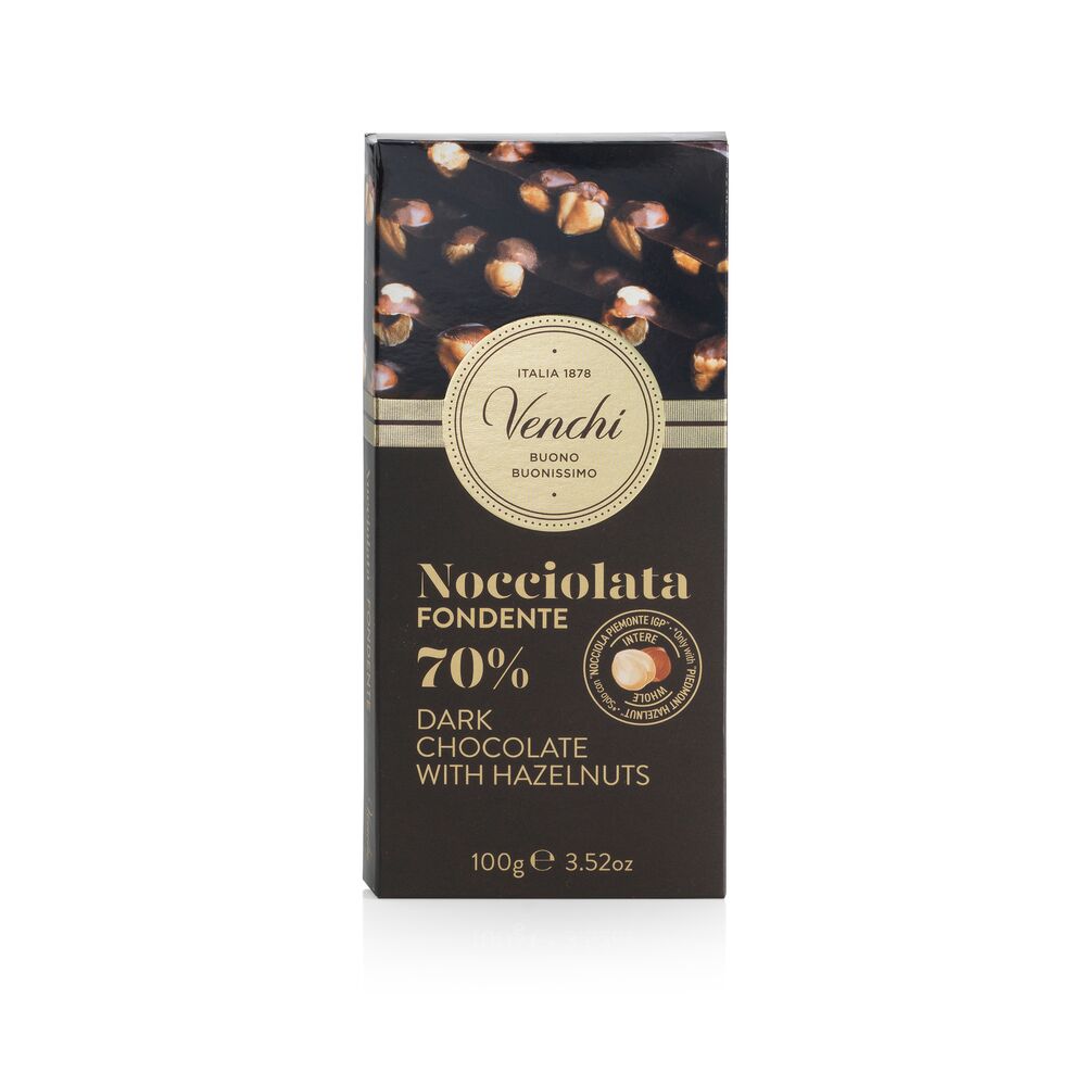 70% Dark Chocolate Hazelnut Bar 100 g