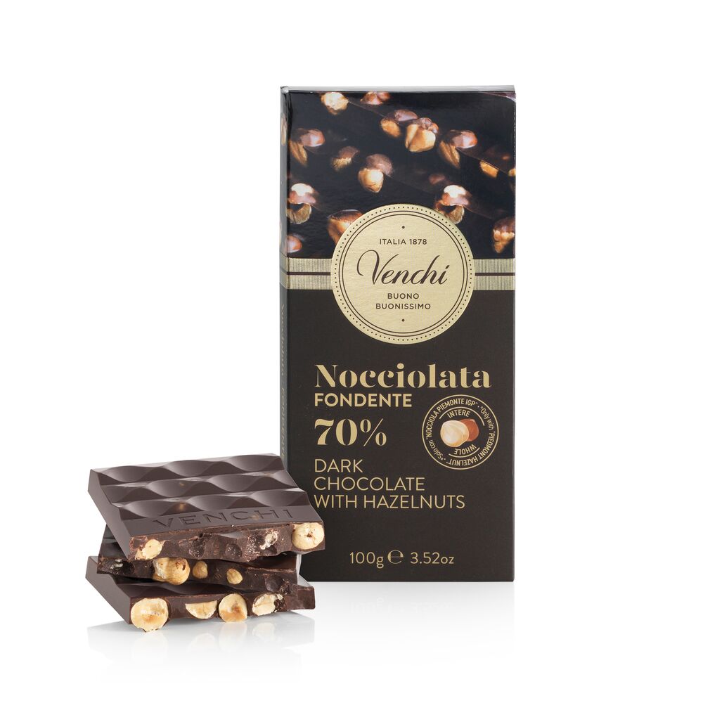 70% Dark Chocolate Hazelnut Bar 100 g