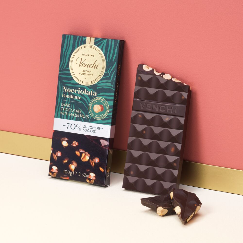 Dark Chocolate Hazelnut -70% Sugars bar 100 g