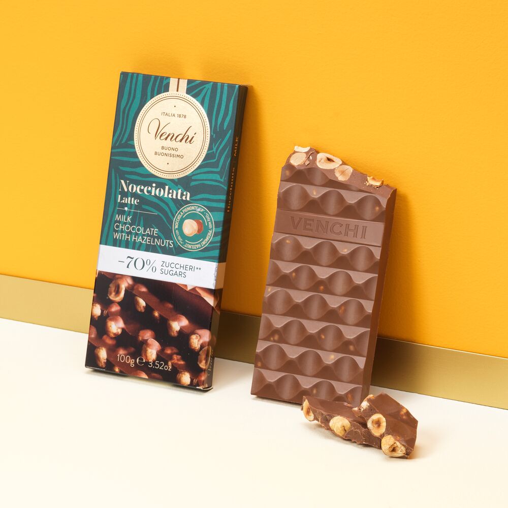 Milk Chocolate Hazelnut -70% Sugars bar 100 g