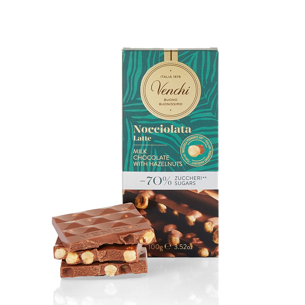 Milk Chocolate Hazelnut -70% Sugars bar 100 g