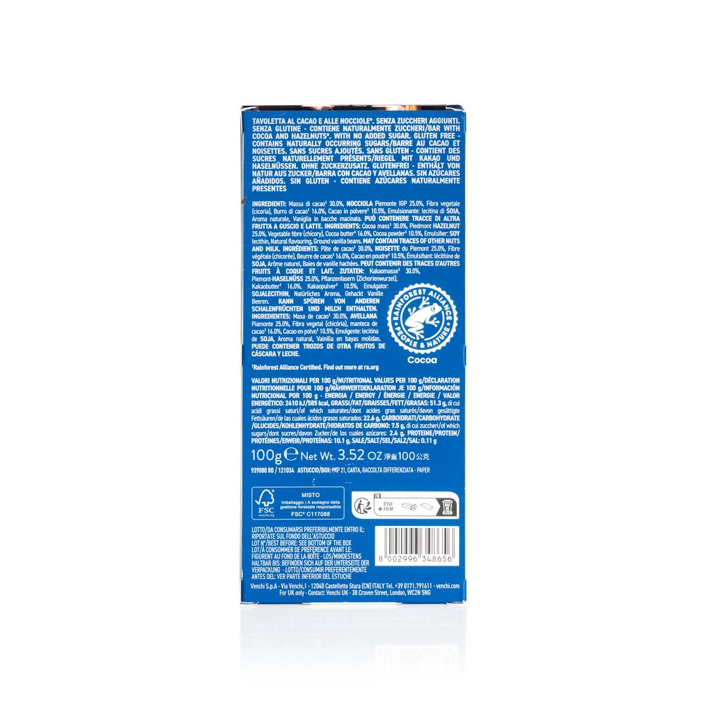 NO Added Sugar Dark Hazelnut Bar 100 g