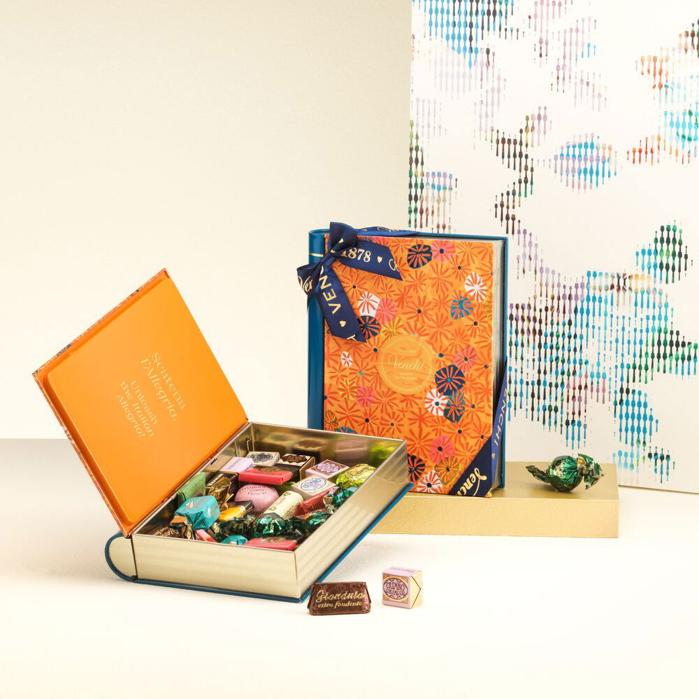 MURRINE ORANGE MAXI BOOK WITH ASSORTED CHOCOLATES