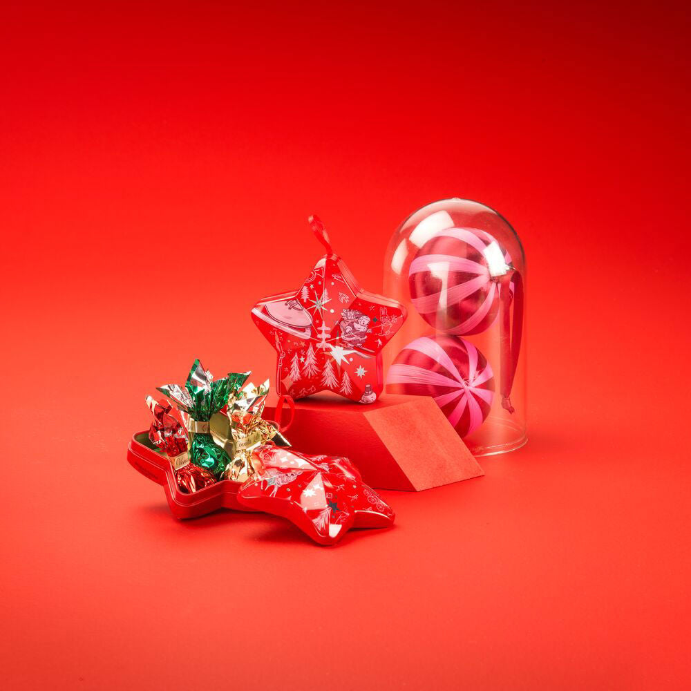 STAR METAL TIN RED ANNA HIGGIE ASSORTED CHOCOLATES